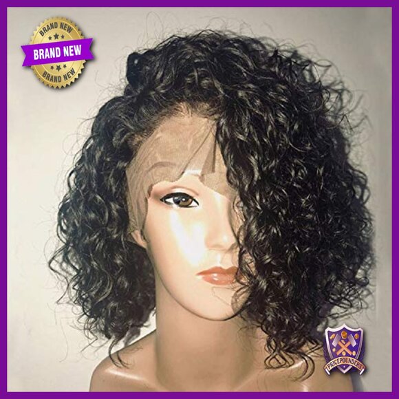 Glueless Lace Front Wig Human Hair Water Wave 12 Inch 150% Density main image 4